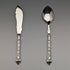 1938年 英国ヴィンテージ 純銀ハンドル ナイフ&スプーンセット Raeno Silver Plate Co